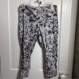 RBX Gray and Pink Floral Activewear Leggings